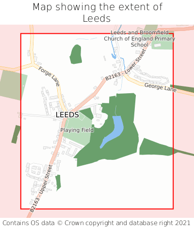 Map showing extent of Leeds as bounding box