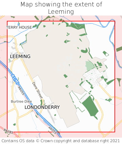 Map showing extent of Leeming as bounding box