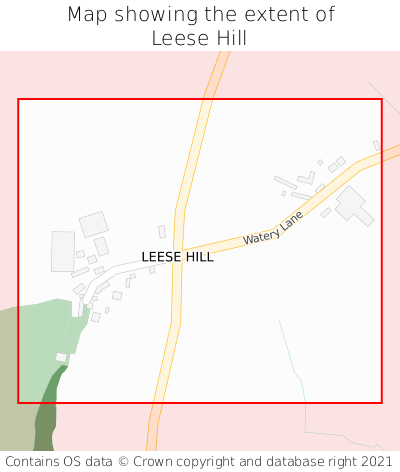 Map showing extent of Leese Hill as bounding box