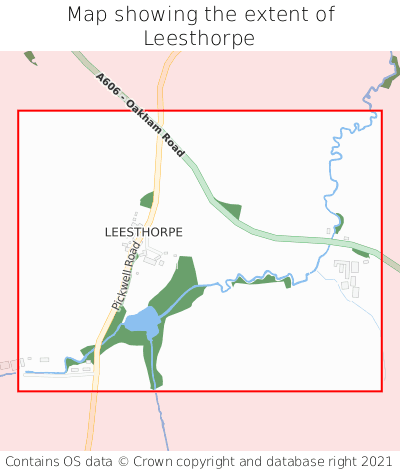 Map showing extent of Leesthorpe as bounding box