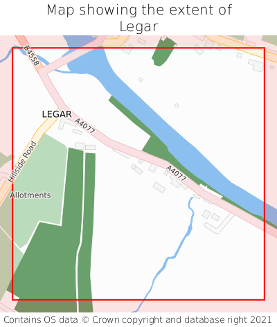 Map showing extent of Legar as bounding box