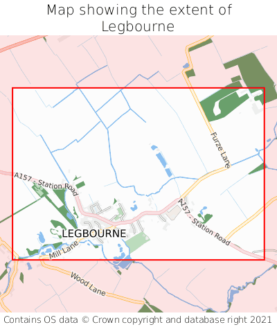 Map showing extent of Legbourne as bounding box
