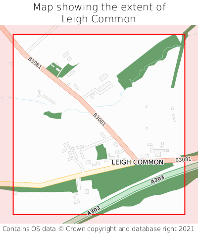 Map showing extent of Leigh Common as bounding box