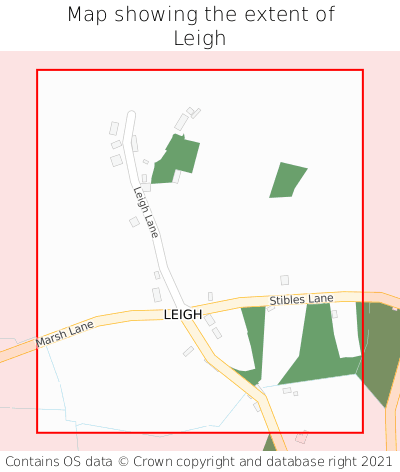 Map showing extent of Leigh as bounding box