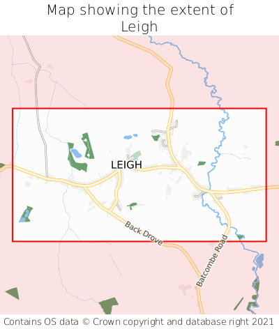 Map showing extent of Leigh as bounding box