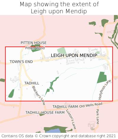 Map showing extent of Leigh upon Mendip as bounding box