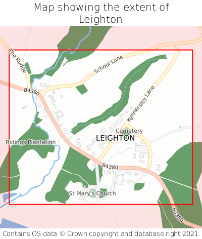 Map showing extent of Leighton as bounding box