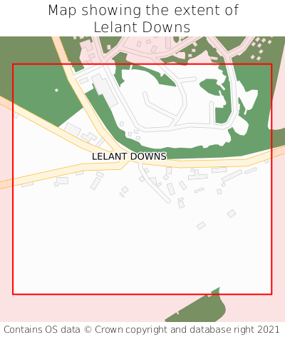 Map showing extent of Lelant Downs as bounding box
