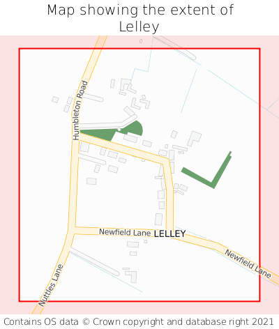 Map showing extent of Lelley as bounding box