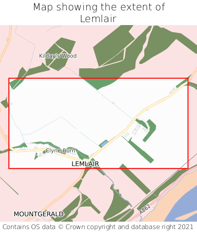 Map showing extent of Lemlair as bounding box