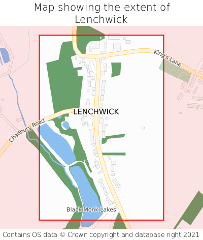 Map showing extent of Lenchwick as bounding box