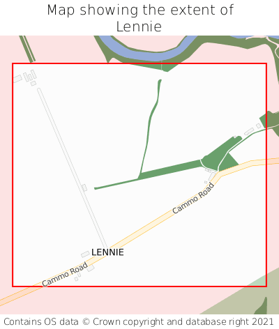 Map showing extent of Lennie as bounding box