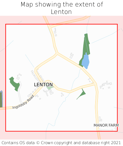 Map showing extent of Lenton as bounding box
