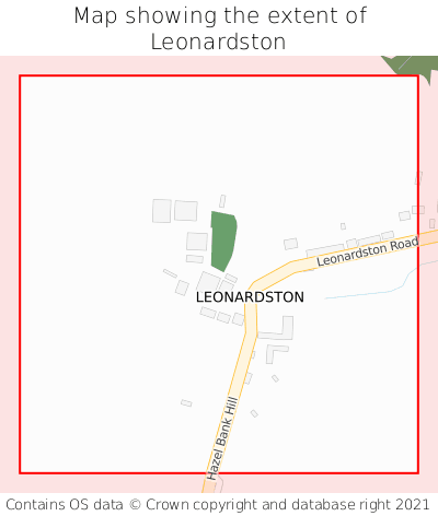 Map showing extent of Leonardston as bounding box