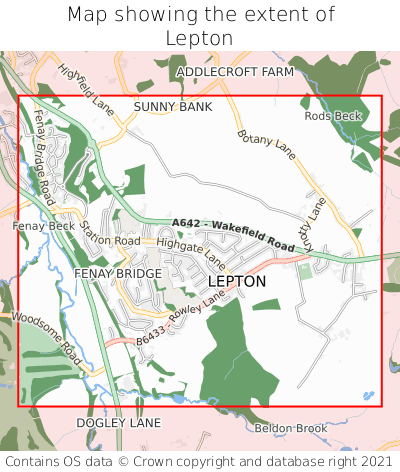Map showing extent of Lepton as bounding box