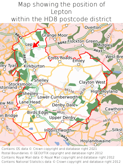 Map showing location of Lepton within HD8