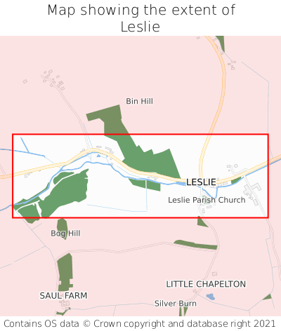 Map showing extent of Leslie as bounding box