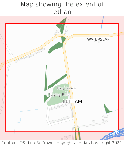 Map showing extent of Letham as bounding box