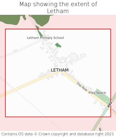 Map showing extent of Letham as bounding box