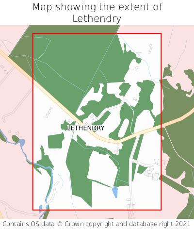 Map showing extent of Lethendry as bounding box