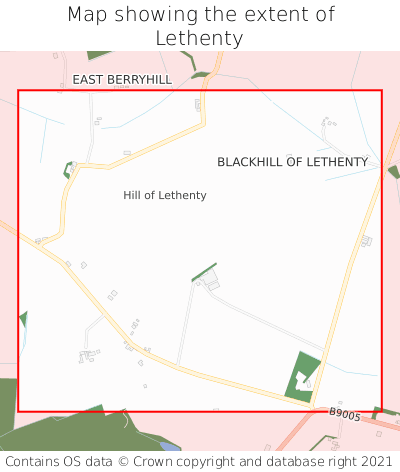 Map showing extent of Lethenty as bounding box