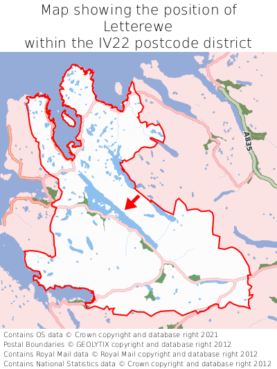 Map showing location of Letterewe within IV22