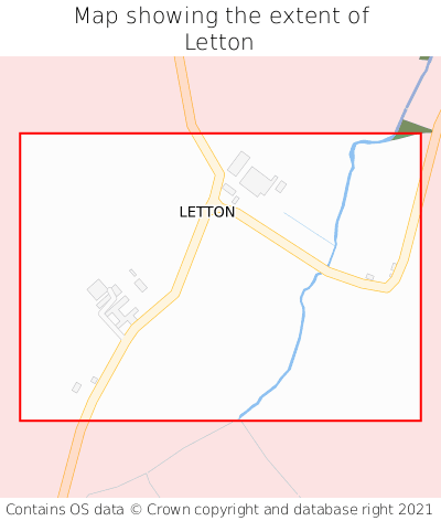 Map showing extent of Letton as bounding box