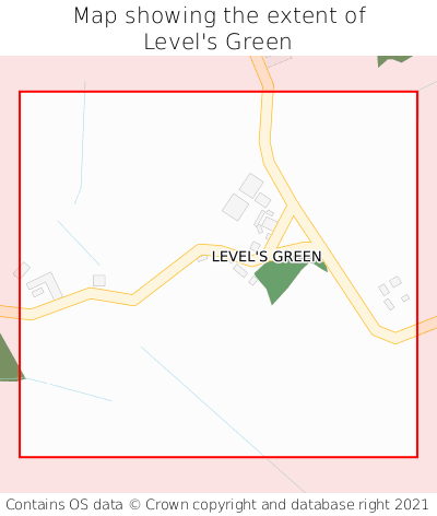 Map showing extent of Level's Green as bounding box
