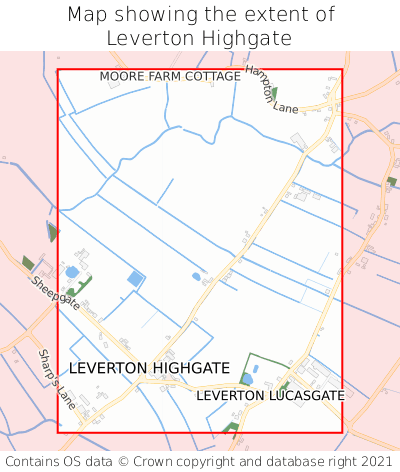Map showing extent of Leverton Highgate as bounding box