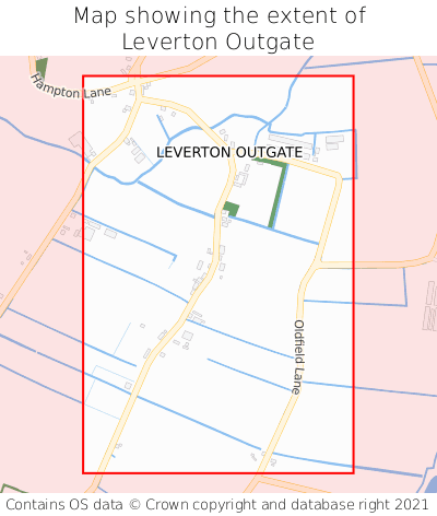Map showing extent of Leverton Outgate as bounding box