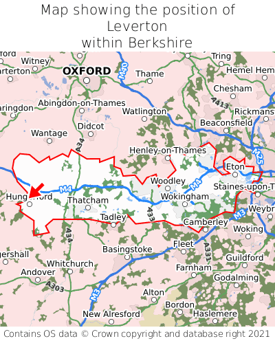Map showing location of Leverton within Berkshire