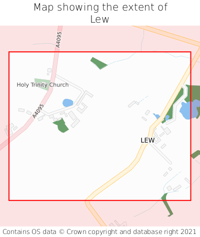 Map showing extent of Lew as bounding box