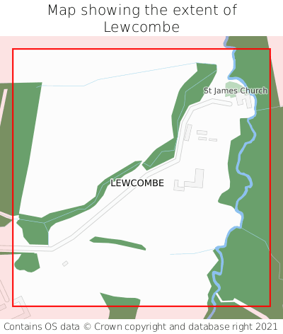Map showing extent of Lewcombe as bounding box