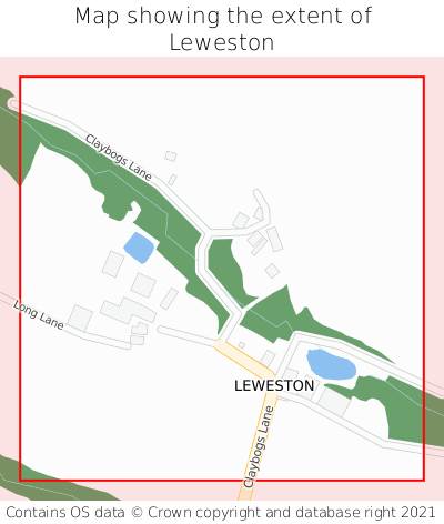 Map showing extent of Leweston as bounding box