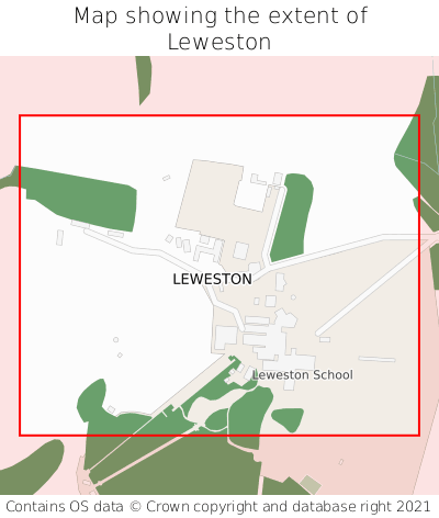 Map showing extent of Leweston as bounding box