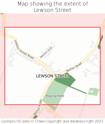 Map showing extent of Lewson Street as bounding box
