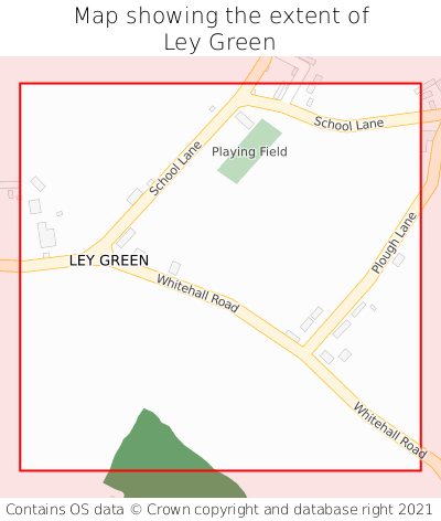 Map showing extent of Ley Green as bounding box
