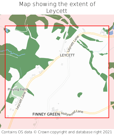 Map showing extent of Leycett as bounding box