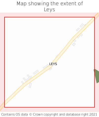 Map showing extent of Leys as bounding box