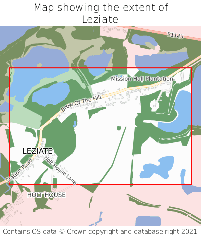 Map showing extent of Leziate as bounding box