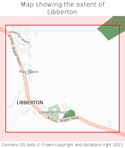 Map showing extent of Libberton as bounding box