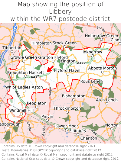 Map showing location of Libbery within WR7