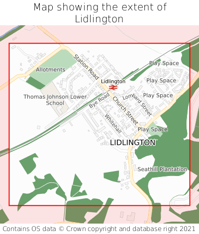 Map showing extent of Lidlington as bounding box