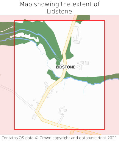 Map showing extent of Lidstone as bounding box