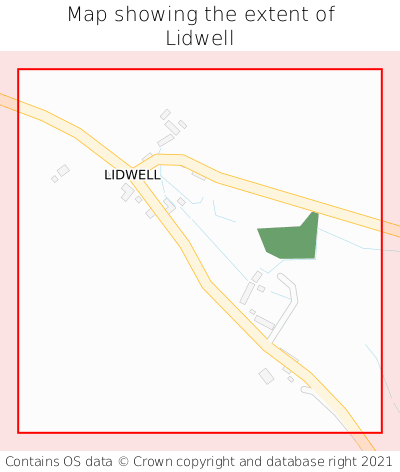 Map showing extent of Lidwell as bounding box