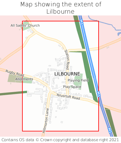 Map showing extent of Lilbourne as bounding box