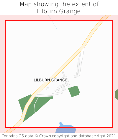 Map showing extent of Lilburn Grange as bounding box