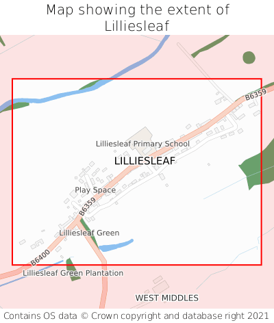 Map showing extent of Lilliesleaf as bounding box