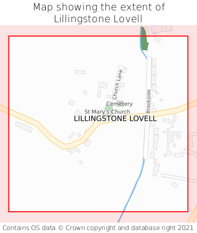Map showing extent of Lillingstone Lovell as bounding box