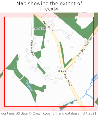 Map showing extent of Lilyvale as bounding box